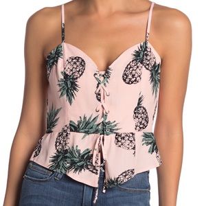 BB Dakota Tank Pineapple Bustier Blouse Pink NWT